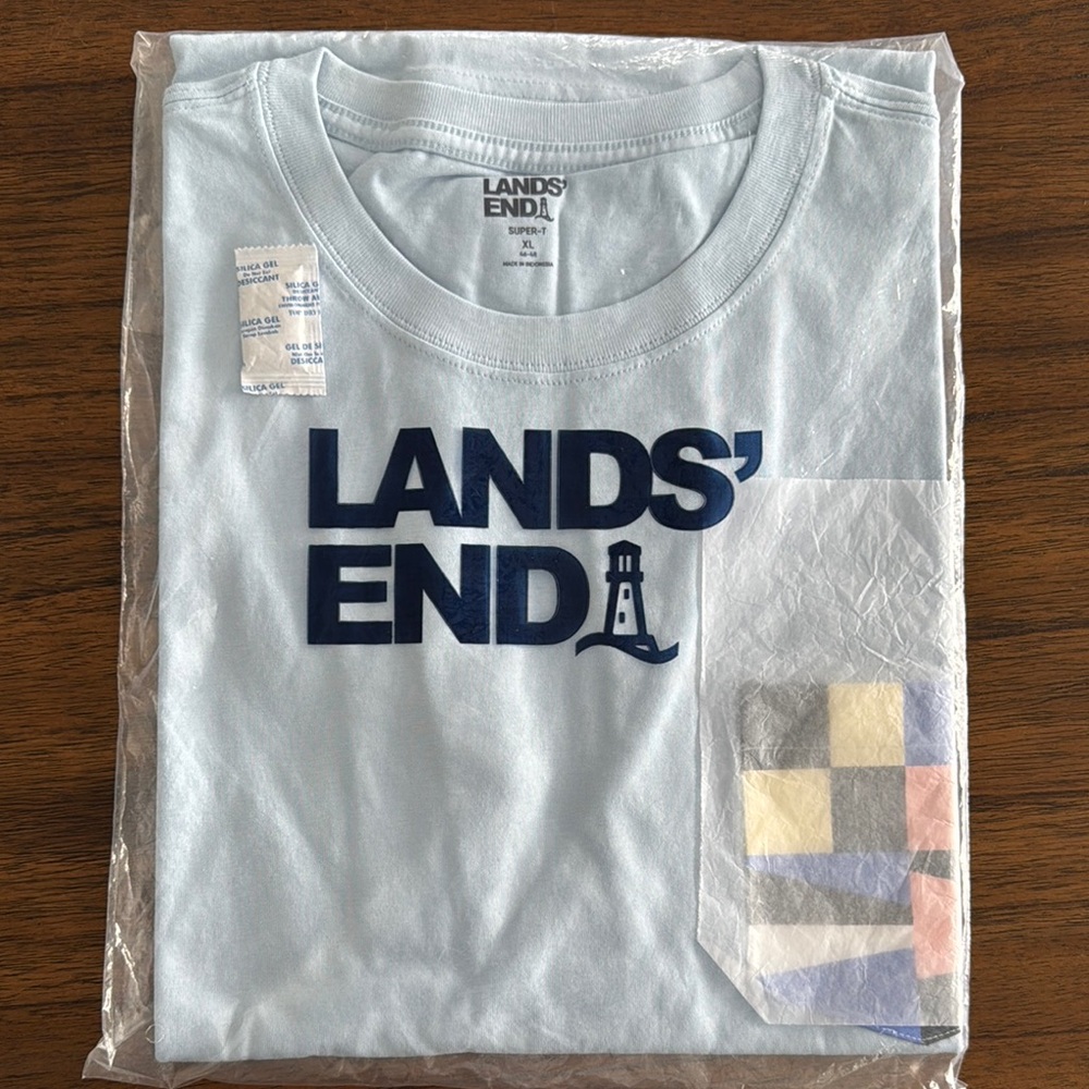 Lands' End Light Blue Graphic T-Shirt